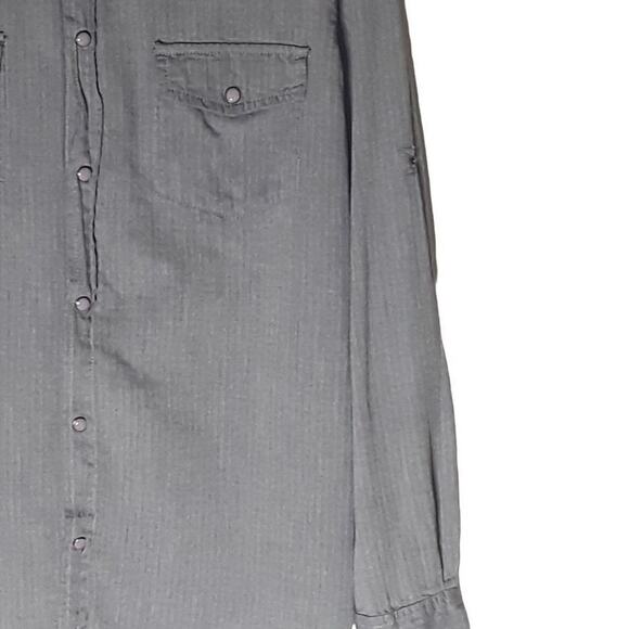 Colours Alexander Julian Men Shirt Medium Gray Casual Roll Tab Retro Streetwear - Picture 5 of 11